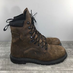 Red Wing Shoes Mens 414 Brown Leather Work Waterproof Dry Soft Toe Boots Size 12